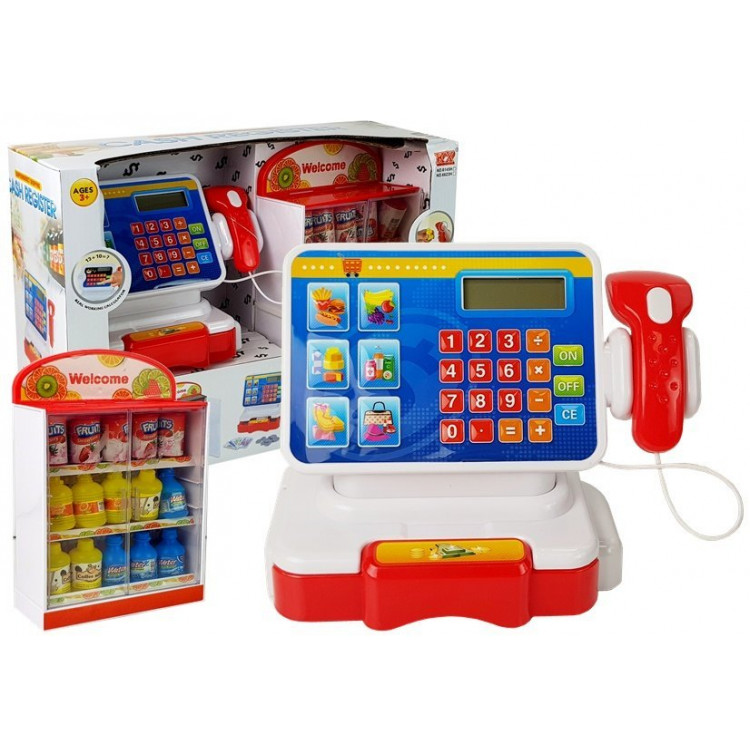 Registračná pokladňa s kalkulačkou a nápojmi